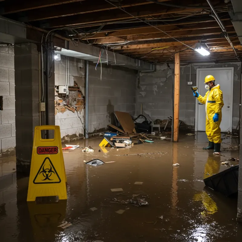 Flooded Basement Electrical Hazard in Franklin, NC Property